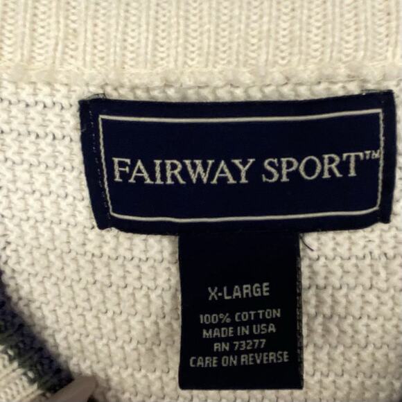 🏌️ Fairway Sport Mens XL Cream Golf Sweater Vintage 90s Fairwaycore 🏌️ - Picture 10 of 10